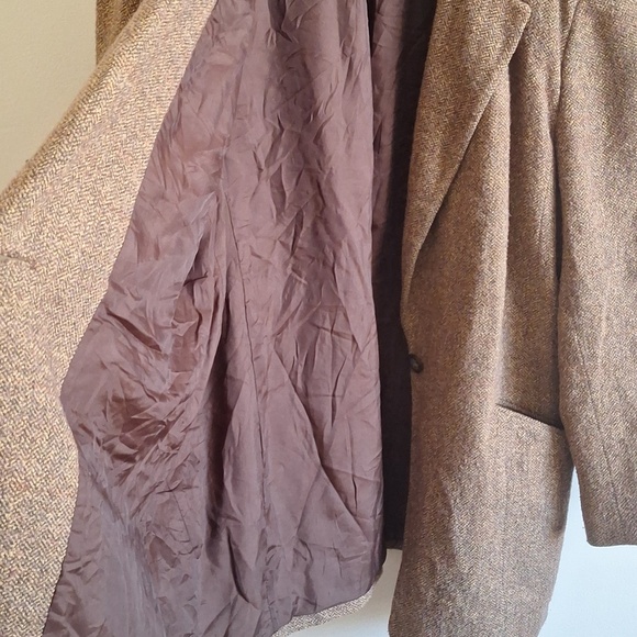 VTG Liz Claiborne Wool Mohair Blazer Brown Size 18 Dark Academia Oversized - Picture 7 of 7